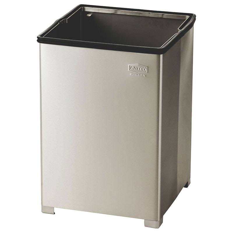 Rubbermaid FGB1424SSRB - Trash Can Square 24 gal. Silver
