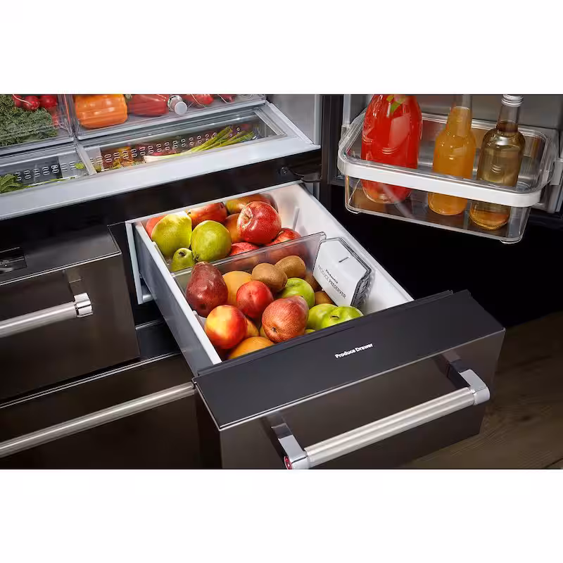 25.8 cu. ft. French Door Refrigerator in Black Stainless with Platinum Interior