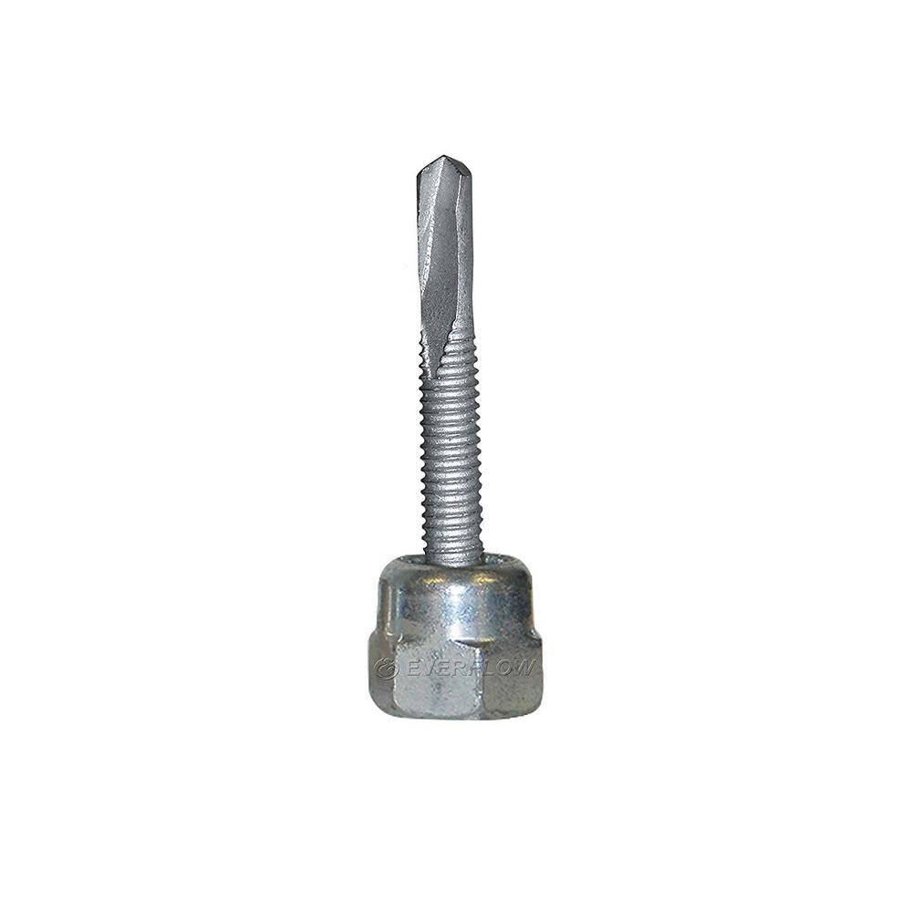 Sammys 1/4-20 in. x 1 in. Vertical Rod Anchor Super Screw with Teks and 1/4 in. Threaded Rod Fitting for Steel (25-Pack)