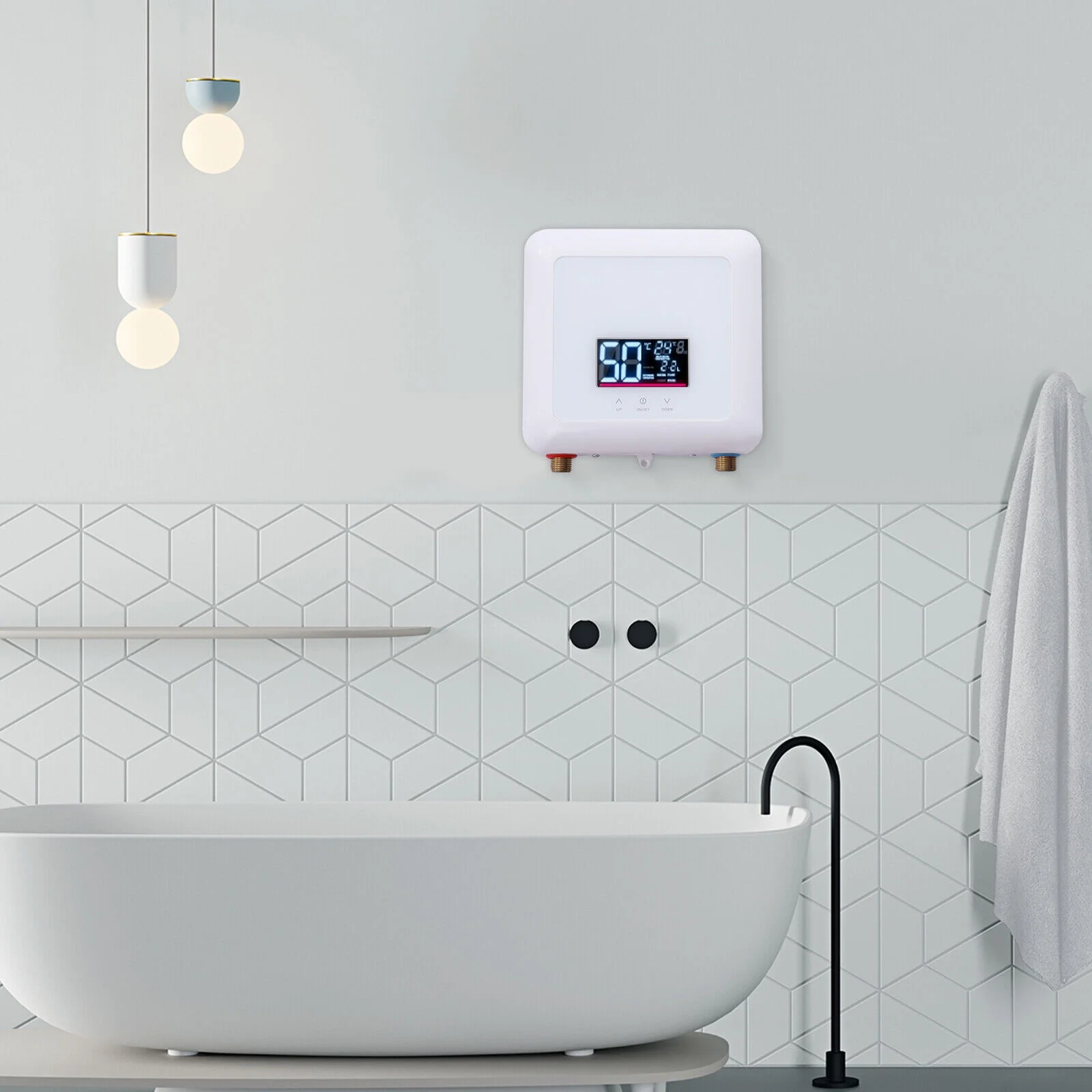 Colorfullrain Tankless Hot Water Instant Heater Electric Shower Kitchen Boiler Bath 110V 5500W