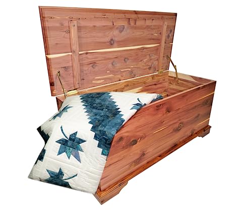 42" Heirloom Aromatic Red Cedar Hope Chest, Storage Trunk for Blankets - Amish Made in America (Large, Natural)