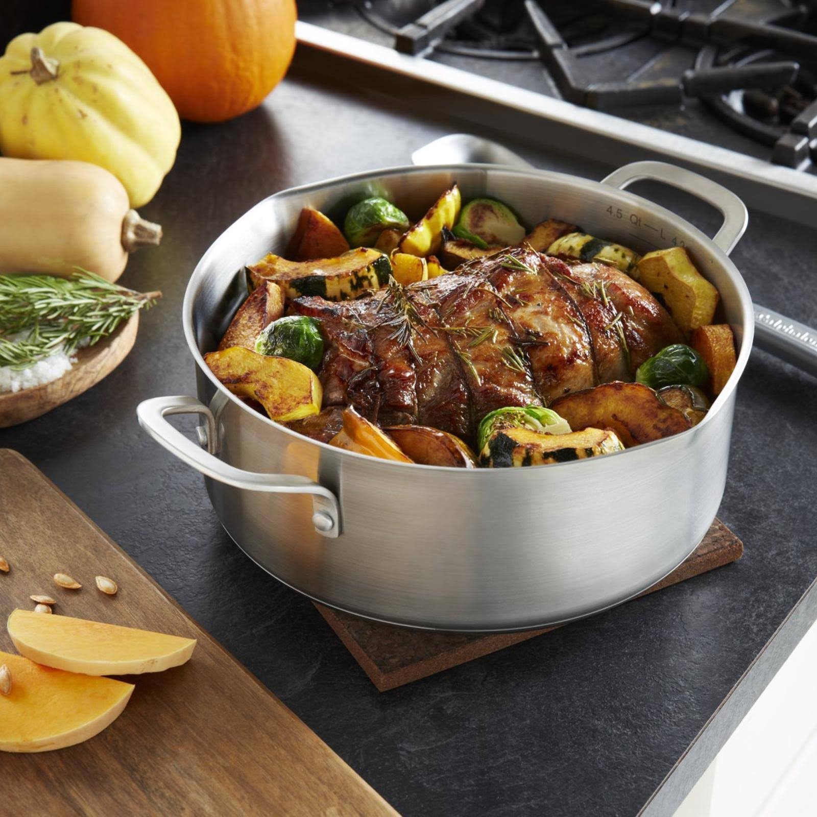 Calphalon Classic 5-Quart Stainless Steel Dutch Oven