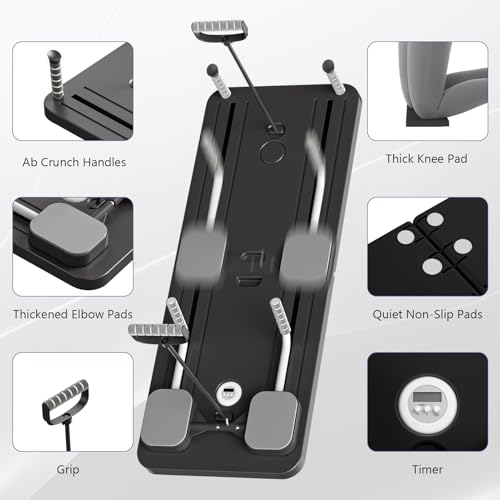JANUA Pilates Board - Pilates Reformer Set, Multi-Purpose Foldable Pilates Reformer Board for Home, 5 in 1 Pilates Sliding Board
