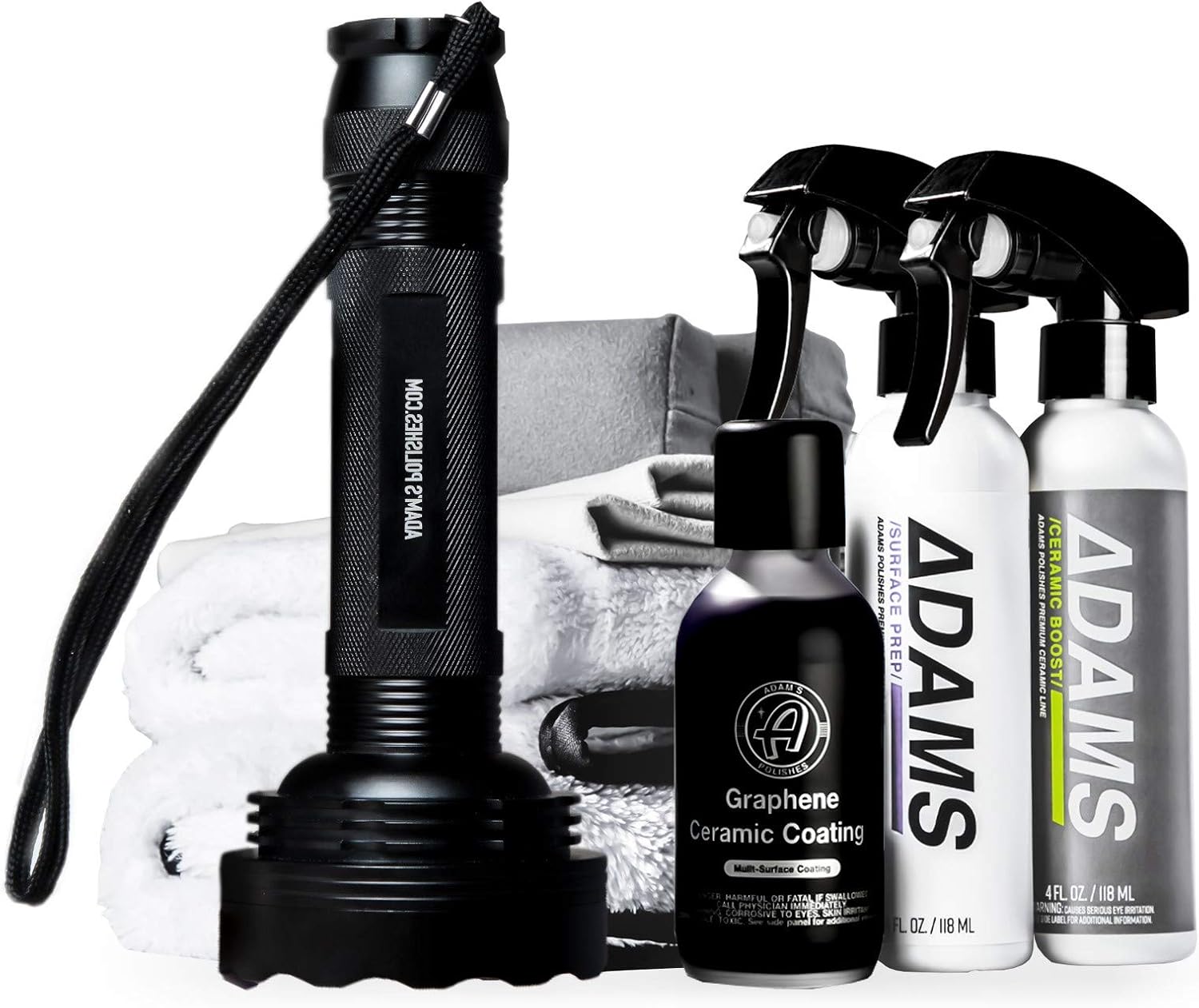 Adam's UV Graphene Ceramic Coating Kit - 10H Ceramic Coating for Cars W/ 7+ Years of Protection & UV Glow Technology | Apply After Car Wash Clay Bar Car Buffer Polisher | Boat RV Motorcycle