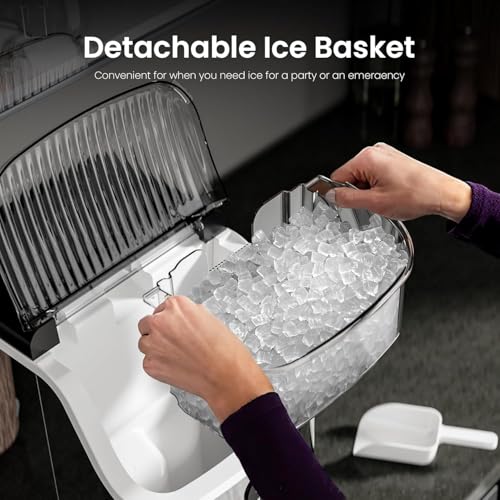 Nugget Ice Makers Countertop, 35Lbs/24H Portable Ice Maker Machine with Chewable Ice, Crushed Ice Makers Countertop with Self-Cleaning Function/Ice Scoop/Ice Basket for Home & Kitchen & Office(Black)