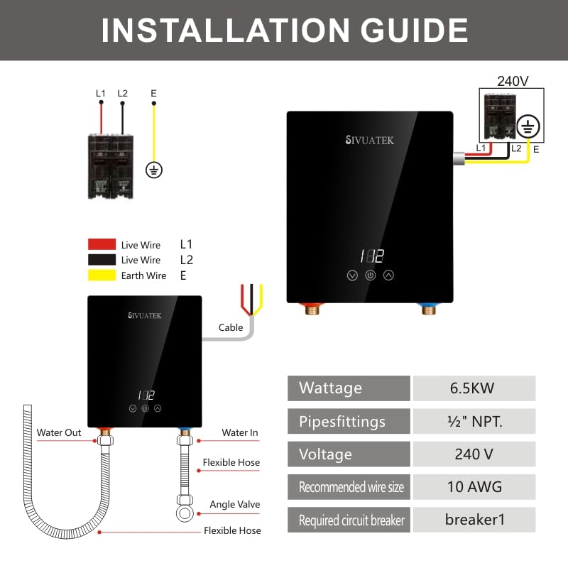 Electric Tankless Water Heater on Demand Point of Use Water Heater M1
