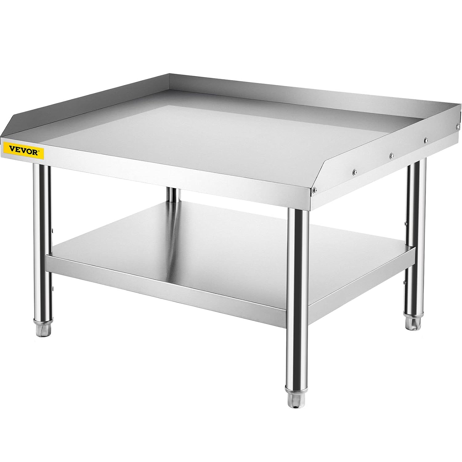 VEVOR Stainless Steel Equipment Grill Stand, 36 x 28 x 24 Inches Stainless Table, Grill Stand Table with Adjustable Storage Undershelf, Equipment Stand Grill Table for Hotel, Home, Restaurant Kitchen