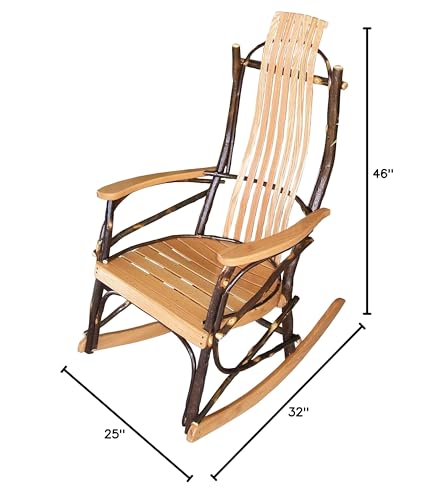 Amish-Made Medium Rustic Hickory Rocking Chair