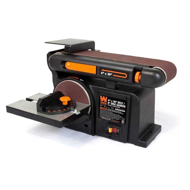WEN 4.3-Amp 4 x 36 in. Belt and 6 in. Disc Sander with Cast Iron Base - Shop Hardware Tools Online Store