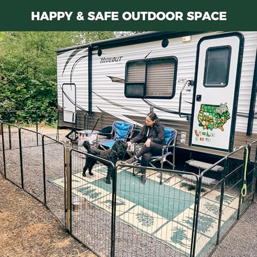 FXW Instant Dog Playpen, Portable Pet Fence for Outdoor, RV Trips, and Camping, 40inch, 16 Panels for Medium and Large Dogs│Patented
