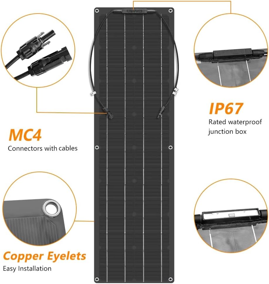 Solar Panel 600W 2X 300W PET Flexible Solar Panel Portable Mono Solar Battery Charger with Controller for Car Yacht Battery Boat,with 40A Controller …
