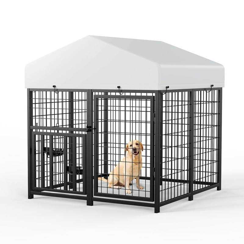 ROOMTEC Large Dog Kennel Outdoor Pet Pens Dogs Run Enclosure Animal Hutch Metal Coop Fence - Pet Supplies online store