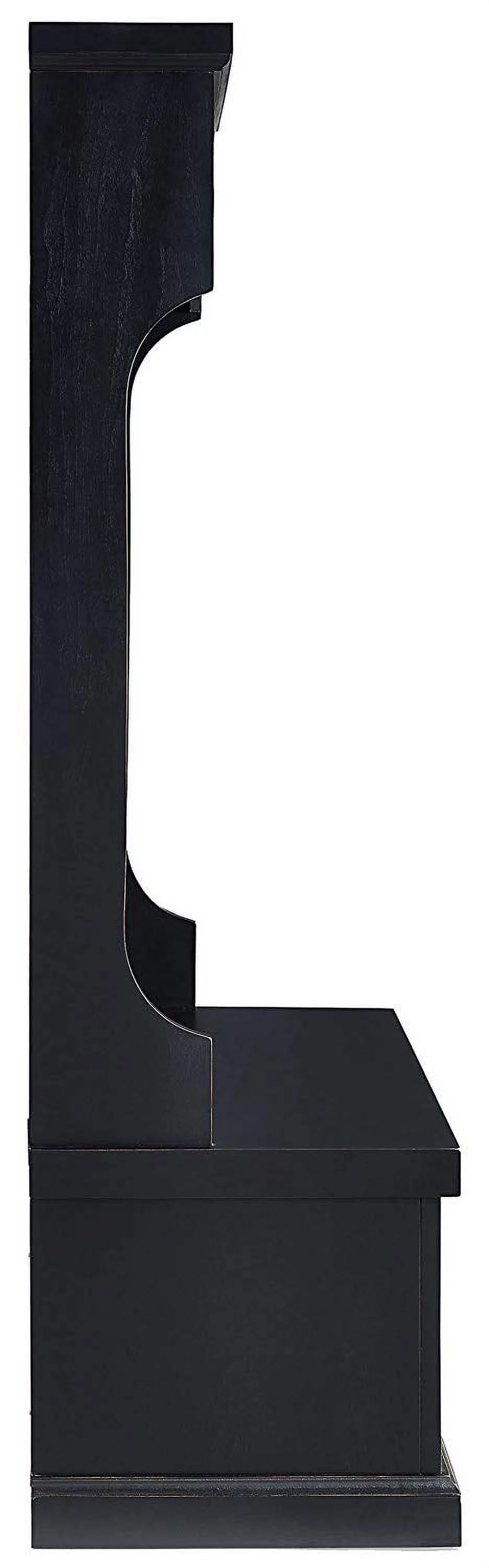 Crosley Furniture Seaside Wood Hall Tree in Distressed  Black