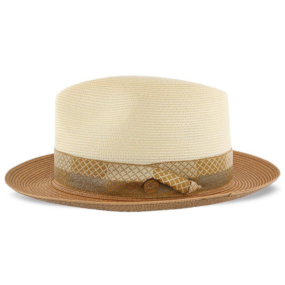 Andover - Stetson Milan Straw Fedora Hat - TSANDV - Ivory/Cognac - 7 1/2