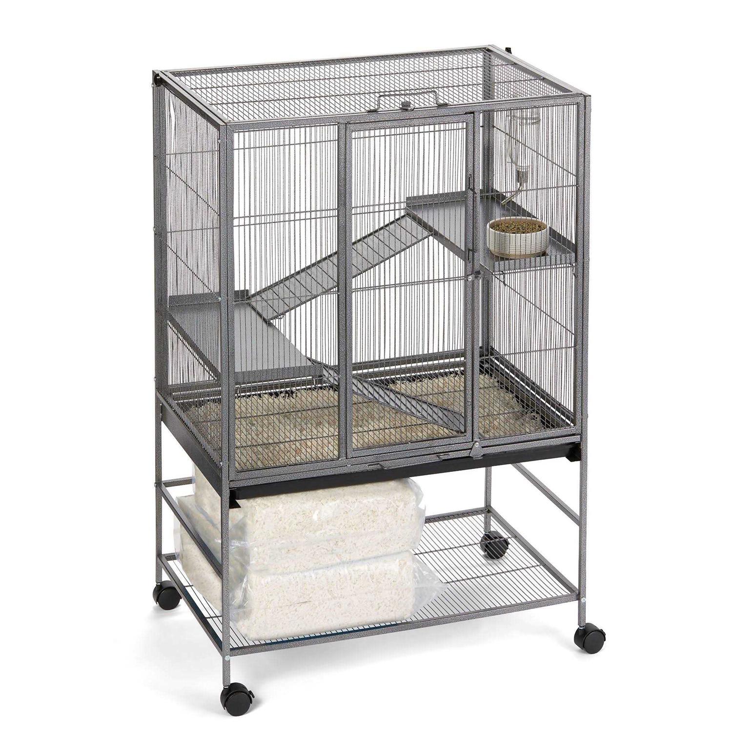Full Cheeks Chew Proof Small Pet Habitat Includes Cage, Trays, Ramps, Shelves and Wheels - Pet Supplies online store