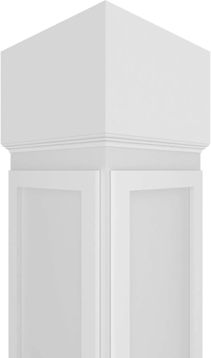Ekena Millwork 8"W x 8'H Craftsman Classic Square Non-Tapered X-Board Farmhouse Fretwork Column w/ Standard Capital & Standard Base