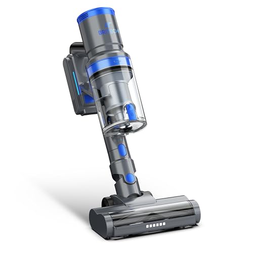 BRITECH Cordless Lightweight Stick Vacuum Cleaner, 250W Motor for Powerful Suction 30min Runtime, LED Display Screen & Headlights, Great for Carpet Cleaner, Hardwood Floor & Pet Hair