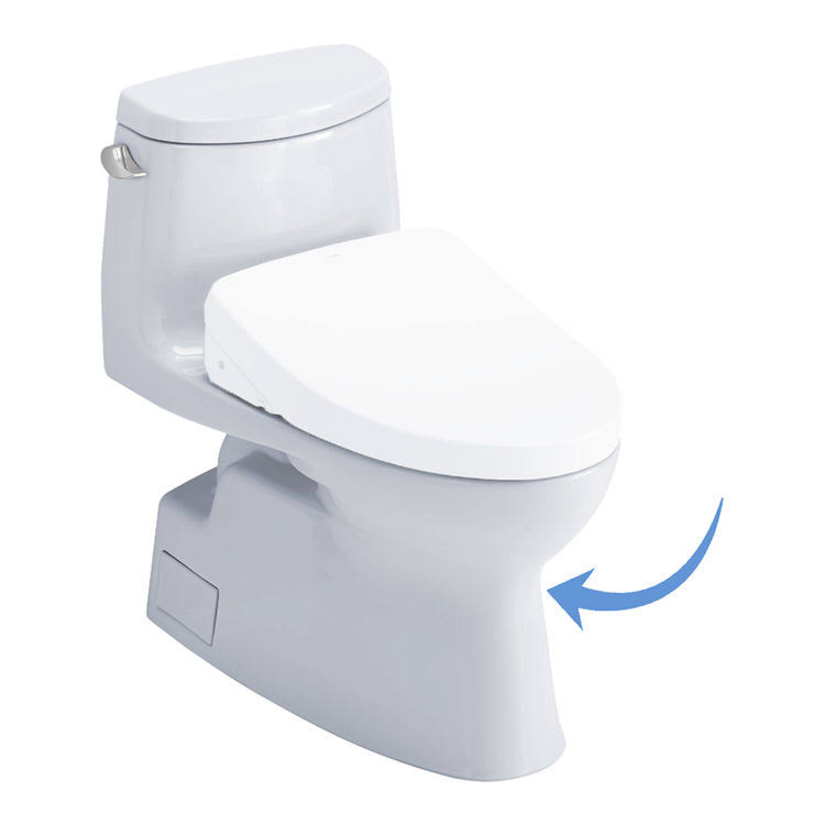 Toto CST614CEFGAT40#01 Carlyle II One-Piece Elongated 1.28 GPF Washlet+ and Auto Flush Ready Toilet with CeFiONtect, Cotton Whit