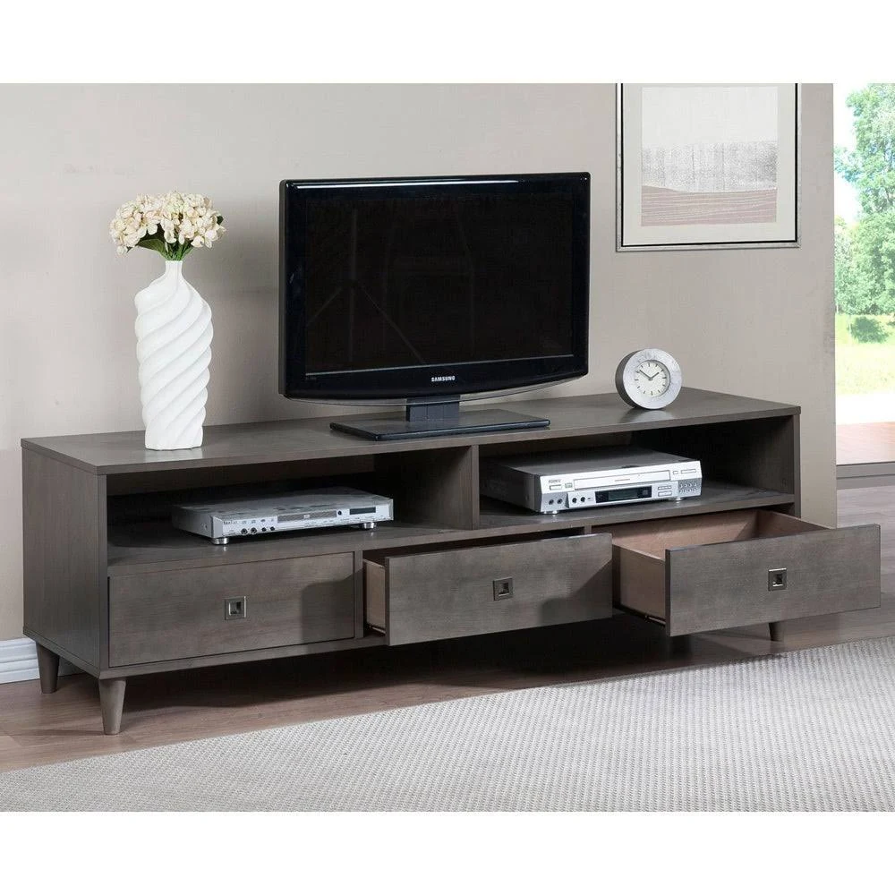 Strick u0026 Bolton Marley Rubberwood Grey Entertainment Center, Gray