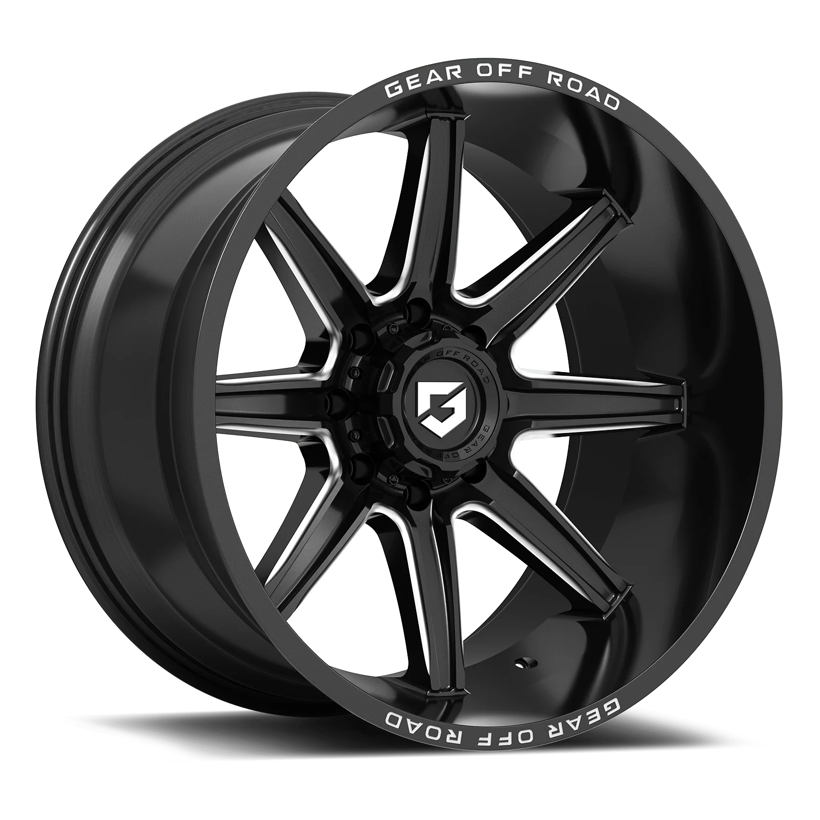 Gear Off Road 765BM 765BM-2108919 20X10 8X180 (-19) G/A 765BM (HB 124.3) Gloss Black with Milled Accents & Lip Logo A260834