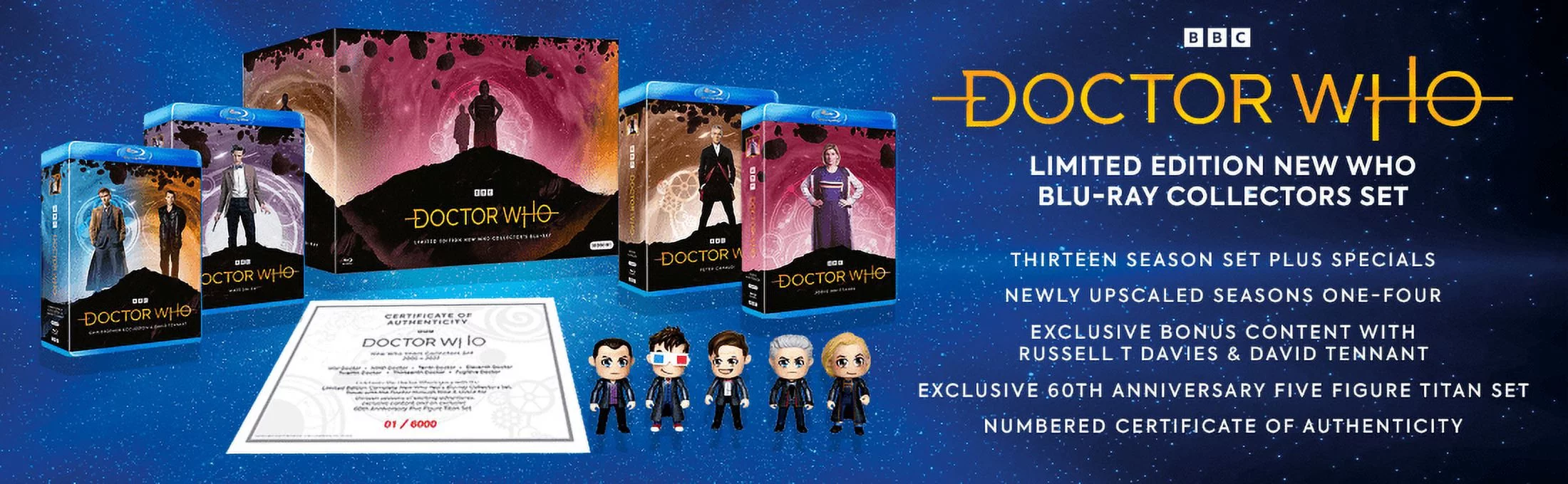 Doctor Who: Limited Edition Complete New Who Collector's Set (Blu-Ray) with 60th Anniversary Five Figure Titan Set