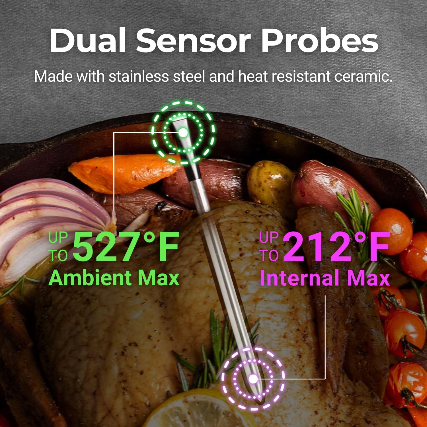 MEATER Block: 4-Probe Premium WiFi Smart Meat Thermometer | for BBQ, Oven, Grill, Kitchen, Smoker, Rotisserie | iOS & Android App | Apple Watch, Alexa Compatible | Dishwasher Safe