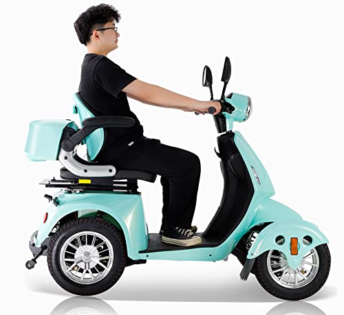 Electric Mobility Scooters for Adults, 2024 NEW 4 Wheels Powered Mobility Scooter 300+ lbs Foldable Electric Wheelchairs with 2 * 20AH Lead Acid Battery, 16 Miles, 2 Cup Holders & USB Charger Port