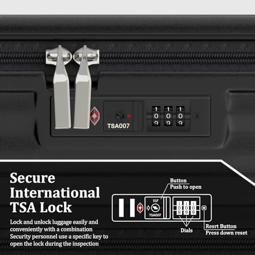 Joyway Luggage Sets 4 Piece Suitcase Set with Front Pocket, PC Hardside Expandable Carry on Luggage Set with Spinner Wheels and TSA Lock, Orange