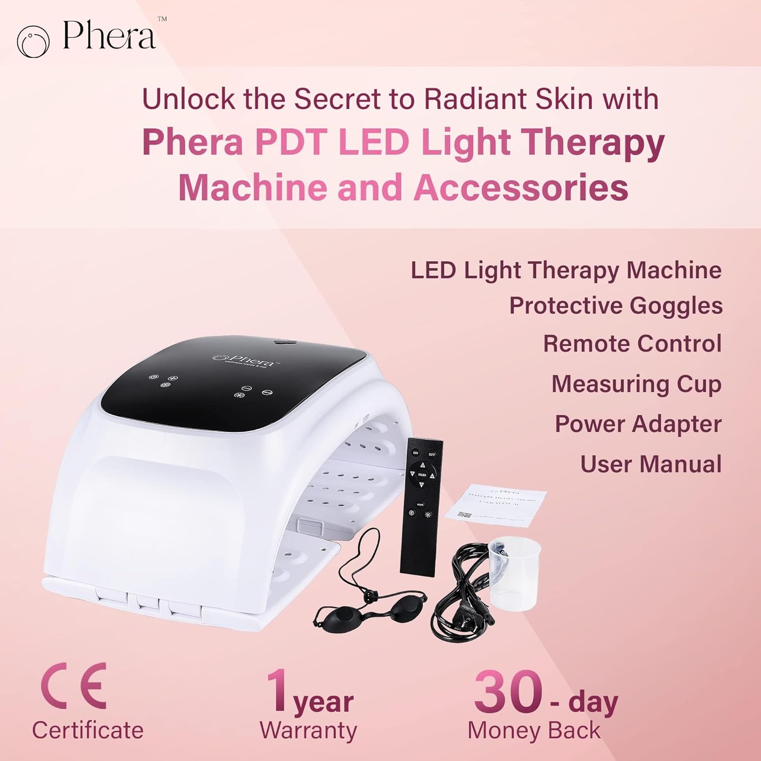 8-in-1 LED Light Therapy for Face - Photon LED Light Facial Machine - LED Face Light Therapy, LED Therapy Machine w/Hot & Cold Mist Functions