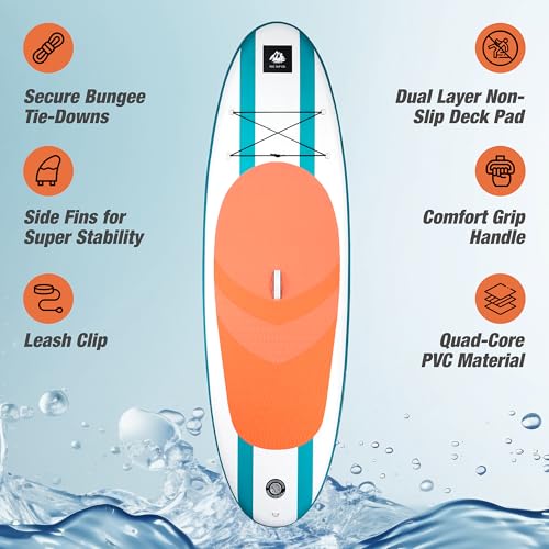 Roc Inflatable Stand Up Paddle Boards with Premium SUP Paddle Board Accessories, Wide Stable Design, Non-Slip Comfort Deck for Youth & Adults