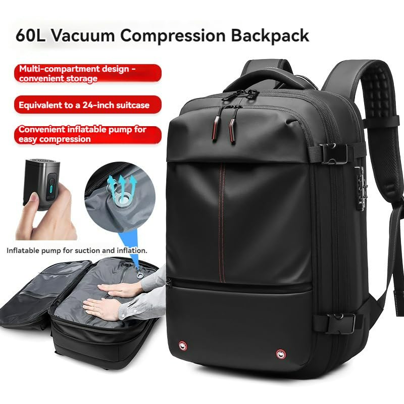 Vacpack Backpack Travel with Vacuum Women Men, Water Resistant & Anti Theft Vacpack Backpack Luggage for Traveling Carry On