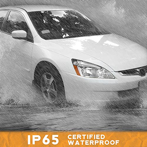 LED Headlight Assembly for 03 04 05 06 07 Honda Accord, for 2003-2007 Accord OE Headlamp with Sequential Turn Signal, Black Housing Clear ReflectorLeft+Right