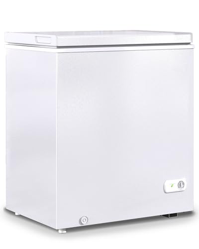 7.0 Cubic Feet Chest Freezer, White Deep Freezer with Removable Baskets, Free Standing Top Open Door Compact Freezer with Adjustable Temperature (7.0 Cu.Ft)