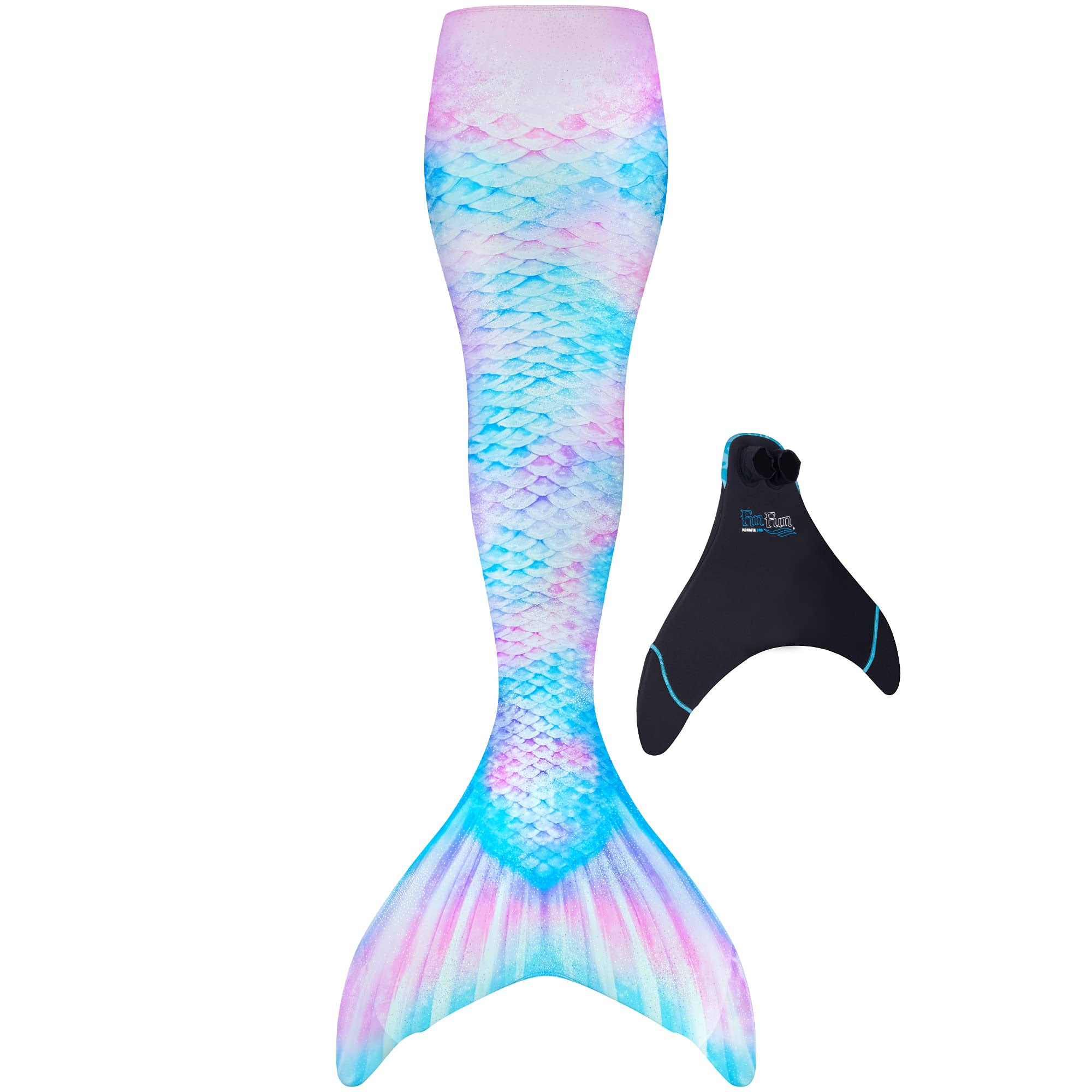 Mermaid Tails with Monofin for Swimming by Fin Fun in Kids and Adult Sizes - Limited Edition, Size: Adult Large, Blue