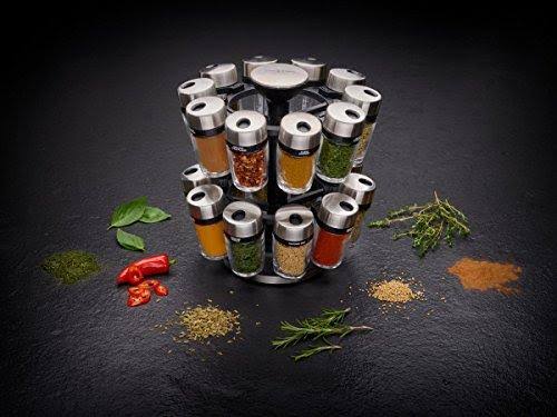 Cole u0026 Mason Herb and Spice Carousel, Silver, 20 Jar