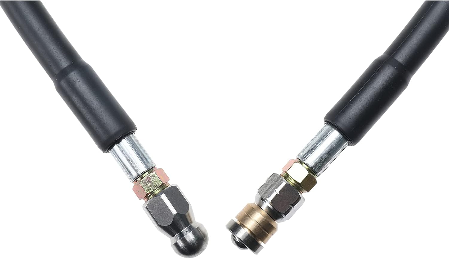 SanSanYa 100FT Sewer Jetter Kit for Pressure Washer 5800 PSI Drain Cleaning Hose 1/4 Inch NPT Button Nose & Rotating Sewer Jetting Nozzle Spanners for Jetter Hose Pressure Washer (100FT) Pack of 2