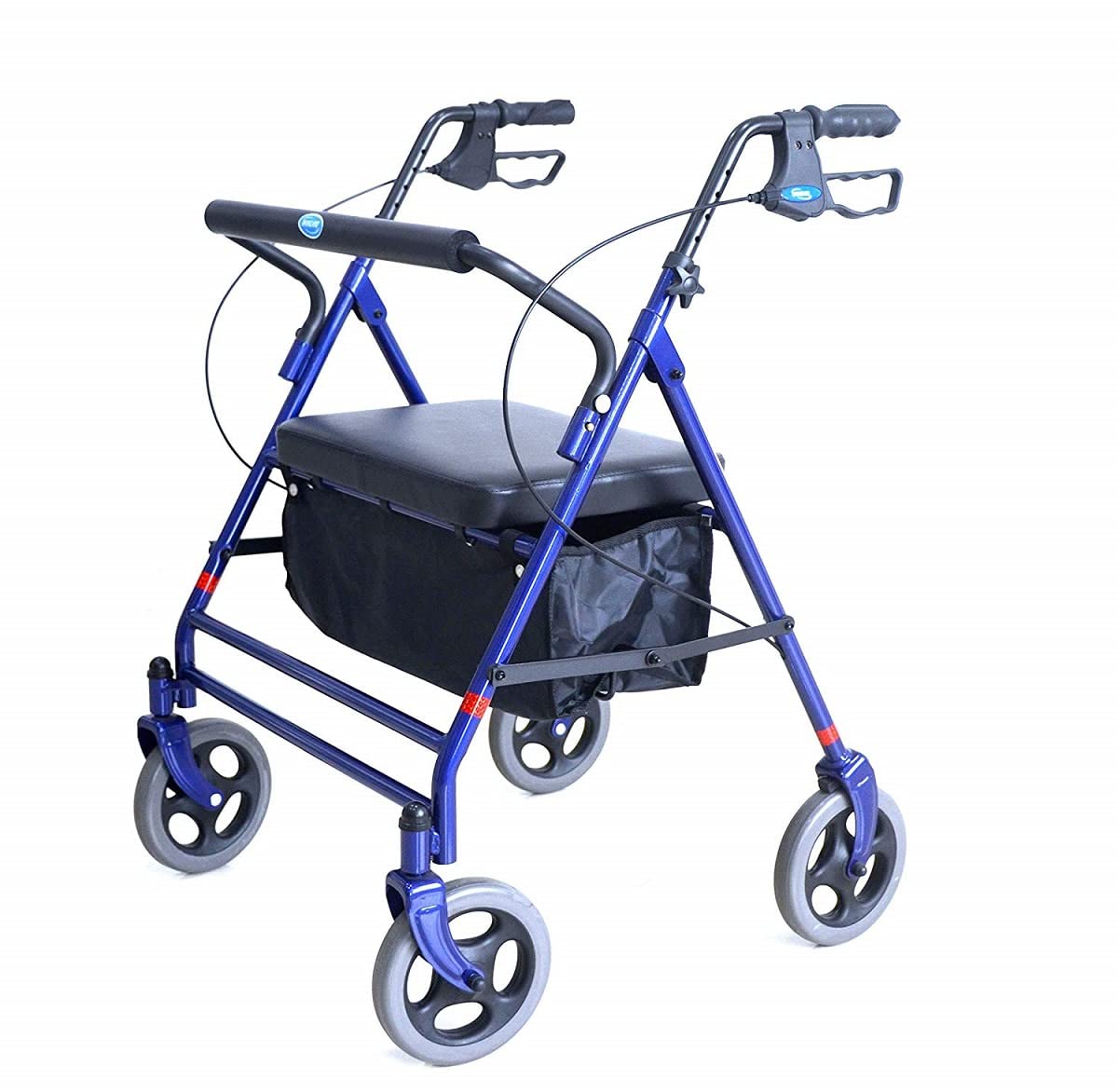Invacare Bariatric Rollator, 500 lb. Weight Capacity, Flip-Up Padded Seat, 66550, Blue