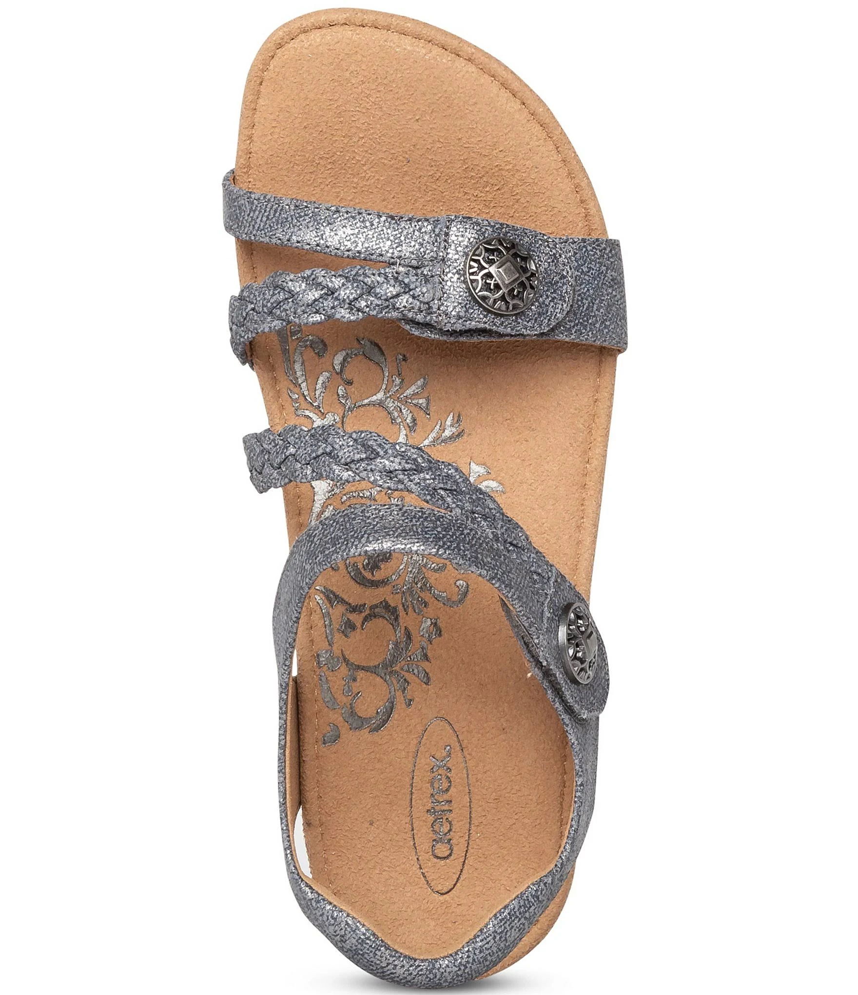 Aetrex Jillian Braided Quarter Strap Gold / 9