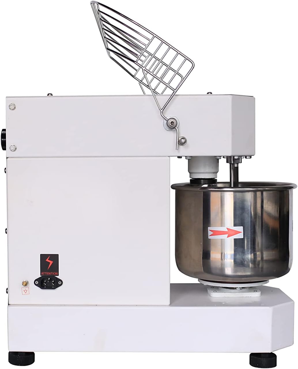 Hakka Commercial Dough Mixer, 5 Qt Spiral Mixer Food Mixer Machine Dual Rotating Dough Kneading Machine with Food-grade Stainless Steel Bowl, Security Shield & Timer