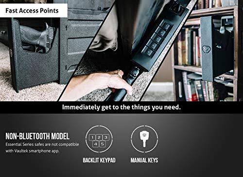 Vaultek Essential Series Quick Access Portable Safe Auto Open Lid Rechargeable Lithium-Ion Battery (SE20 (Slider Safe))