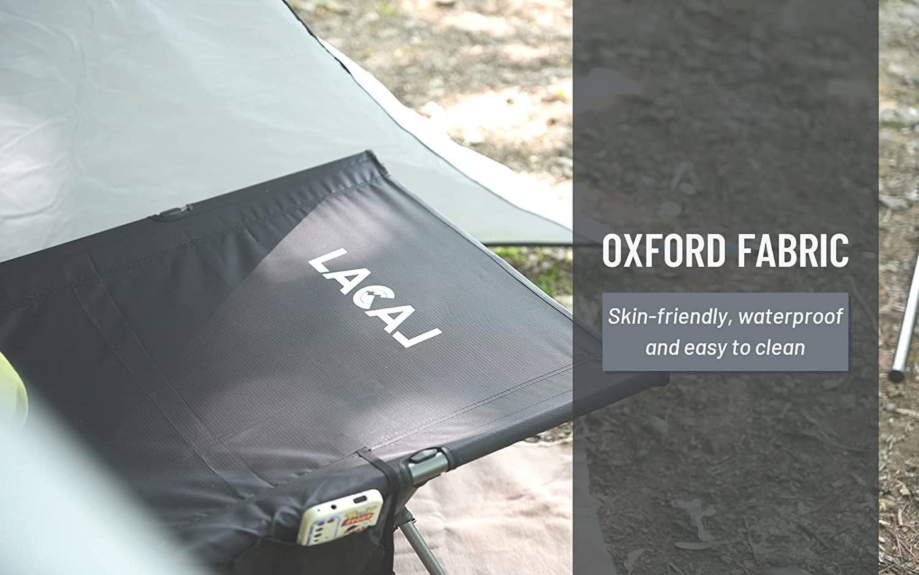 RUO Foldable High/Low 2 Modes Camping Cot with Side Pocket, Extend Legs, Storage Bag, Ultralight & Durable Backpacking Travel Tent Cot, Easy to use for Woman & Man
