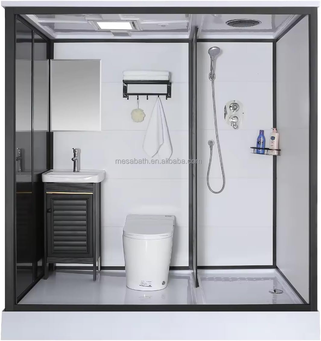 Luxury Multi-Function Prefab Bathroom Unit - Ready Toilet Shower Cubicle Set, High-End Design for Convenience and Style, Ideal for Modern Living Spaces, Easy Installation