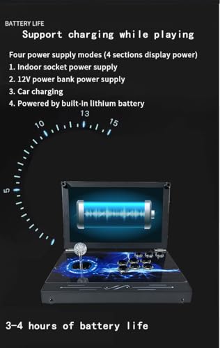 30000 in 1 Portable Arcade Game Console 14-inch HD Screen Single Player Pandoras Box 70S,Retro Video Game Machine 9000mAh Search/Hide/Save/Load/Pause Games