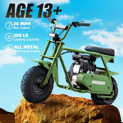 Mini Bike, Gas Dirt Bike, Minibike, Gas Powered Mini Bikes for Adults, 99cc-4 Stroke Pit Bike with Led Light, Min Dirtbike, Motorcycle Max Load 200 Lbs, Max Speed 28 Mph, Age13+