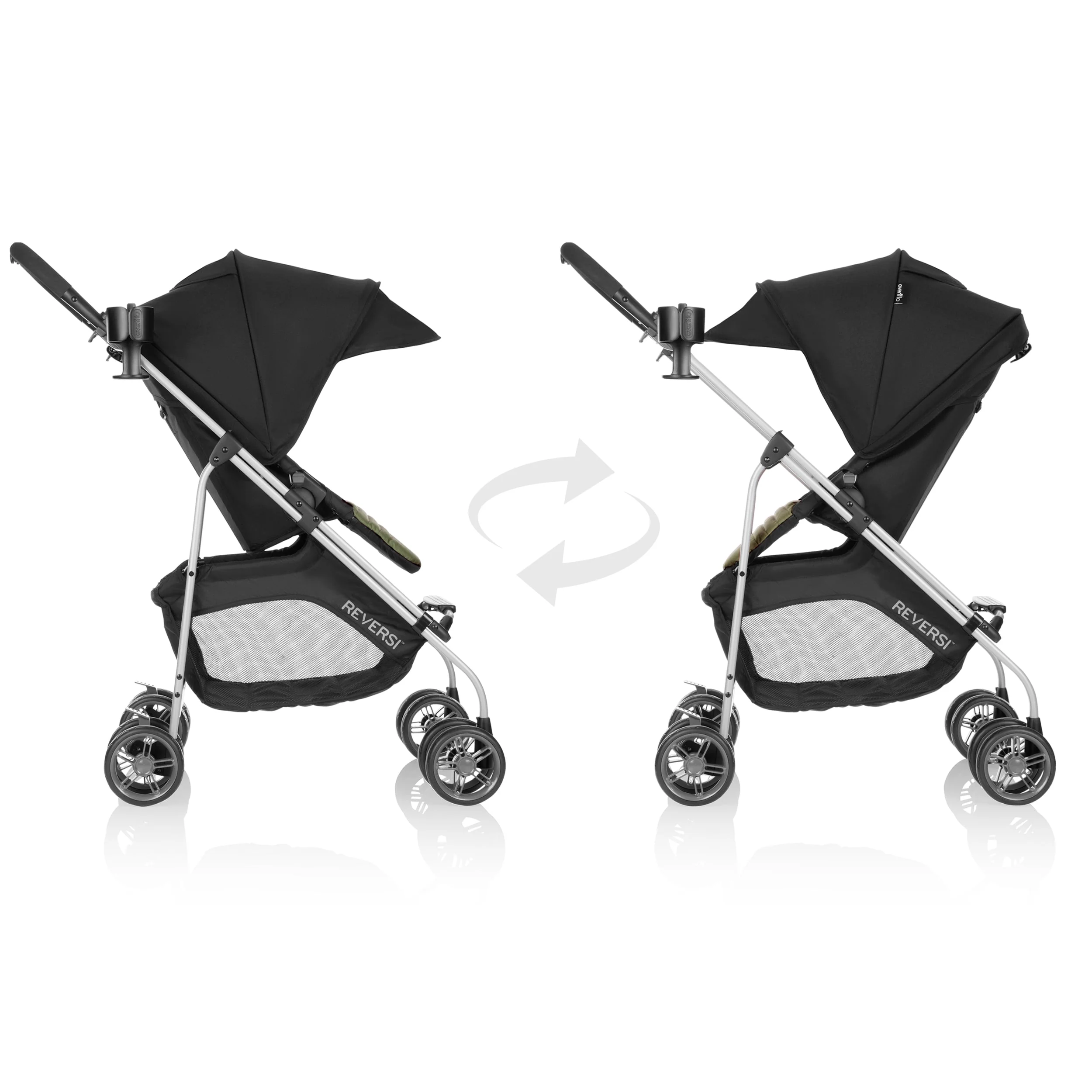 Evenflo Reversi Lightweight Reversible Stroller (Altair Black), Unisex