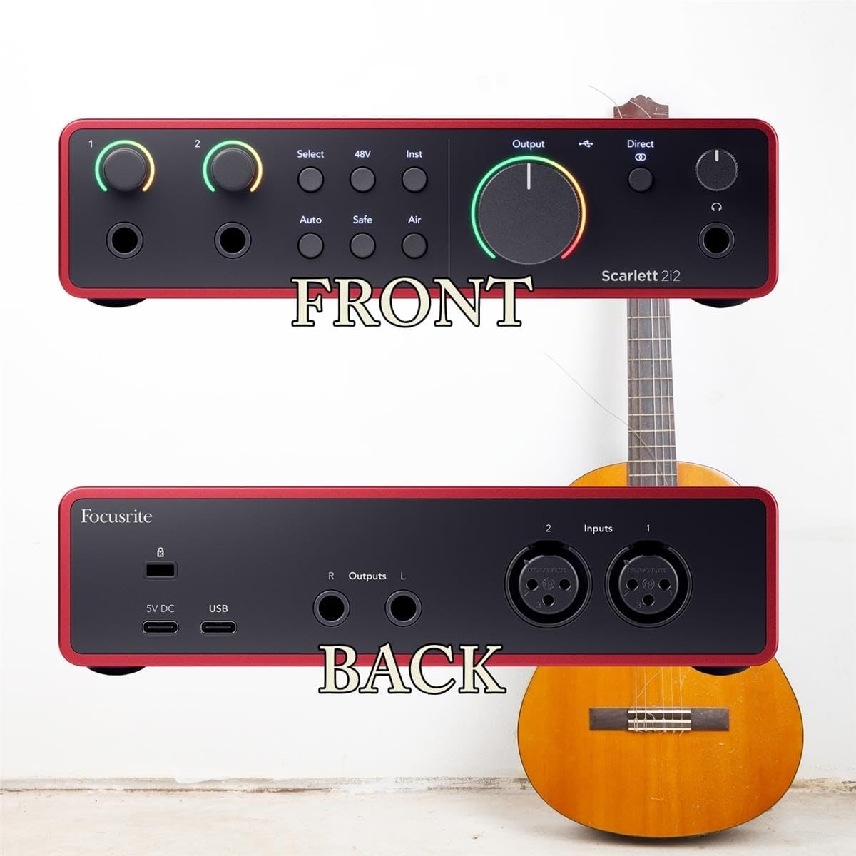 Focusrite Scarlett 2i2 4th Gen 2x2 USB Audio Interface Bundle with Headphones and 2 XLR Cables, For PC & MAC, Great for Music Recording and Podcast (4 Items)
