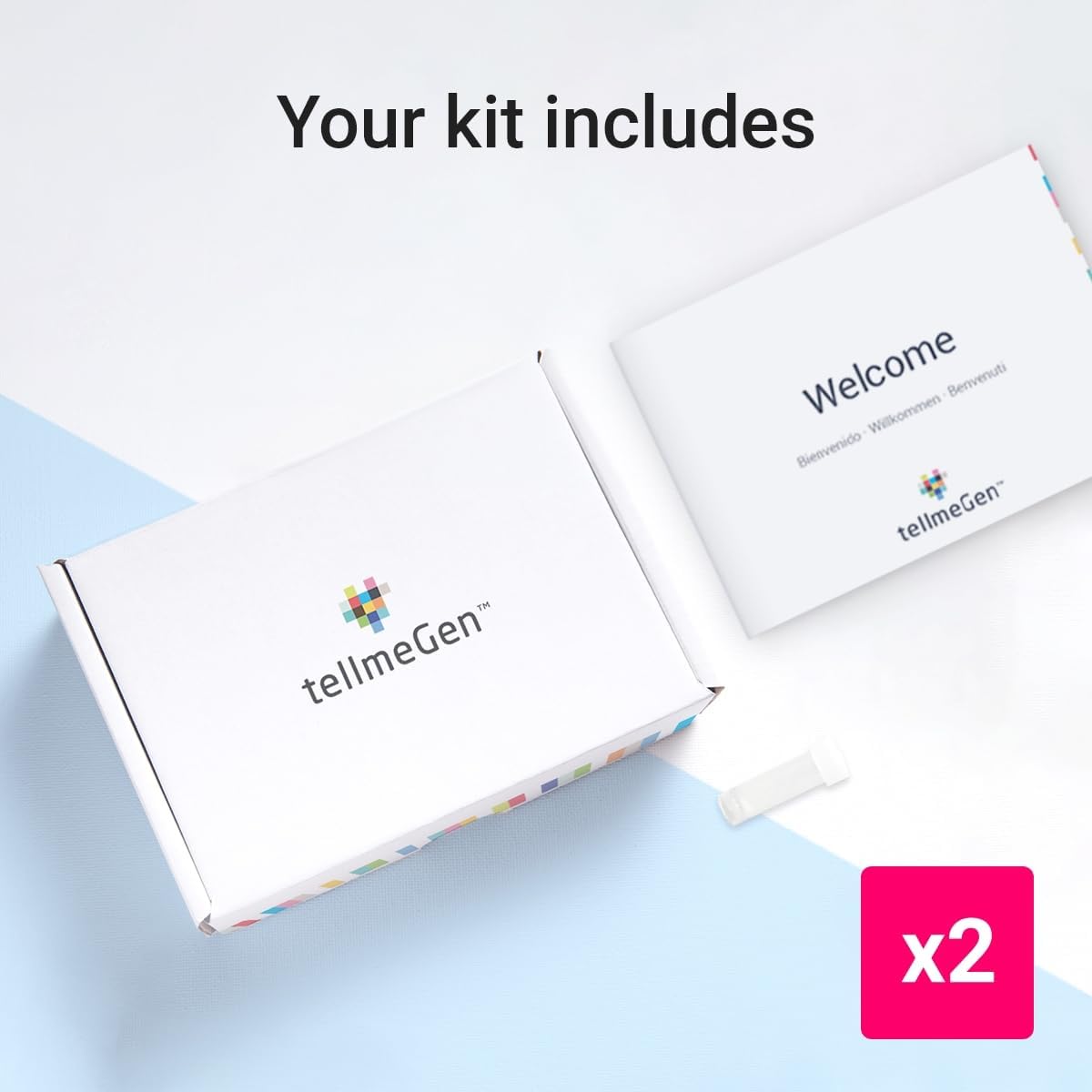 tellmeGen DNA Test Advanced Duo - 2 DNA Tests for Couple Genetic Testing (Ancestry - Health - Personal Traits - Wellness) Genetic Compatibility Testing - More 400 Lifetime Updated Online Reports