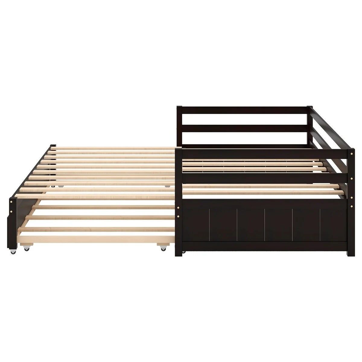 MERAX  Twin or Double Twin Daybed with Trundle Espresso
