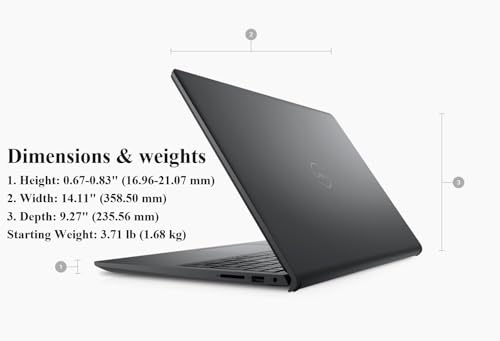 DELL 2024 Inspiron 15 Business Laptop, 15.6" Full HD LED, AMD Ryzen 5 5500U,with Microsoft Office 365, 8GB RAM, 512GB PCIe SSD, Webcam, WiFi, Win 11 Home, Long Battery Life, Carbon Black