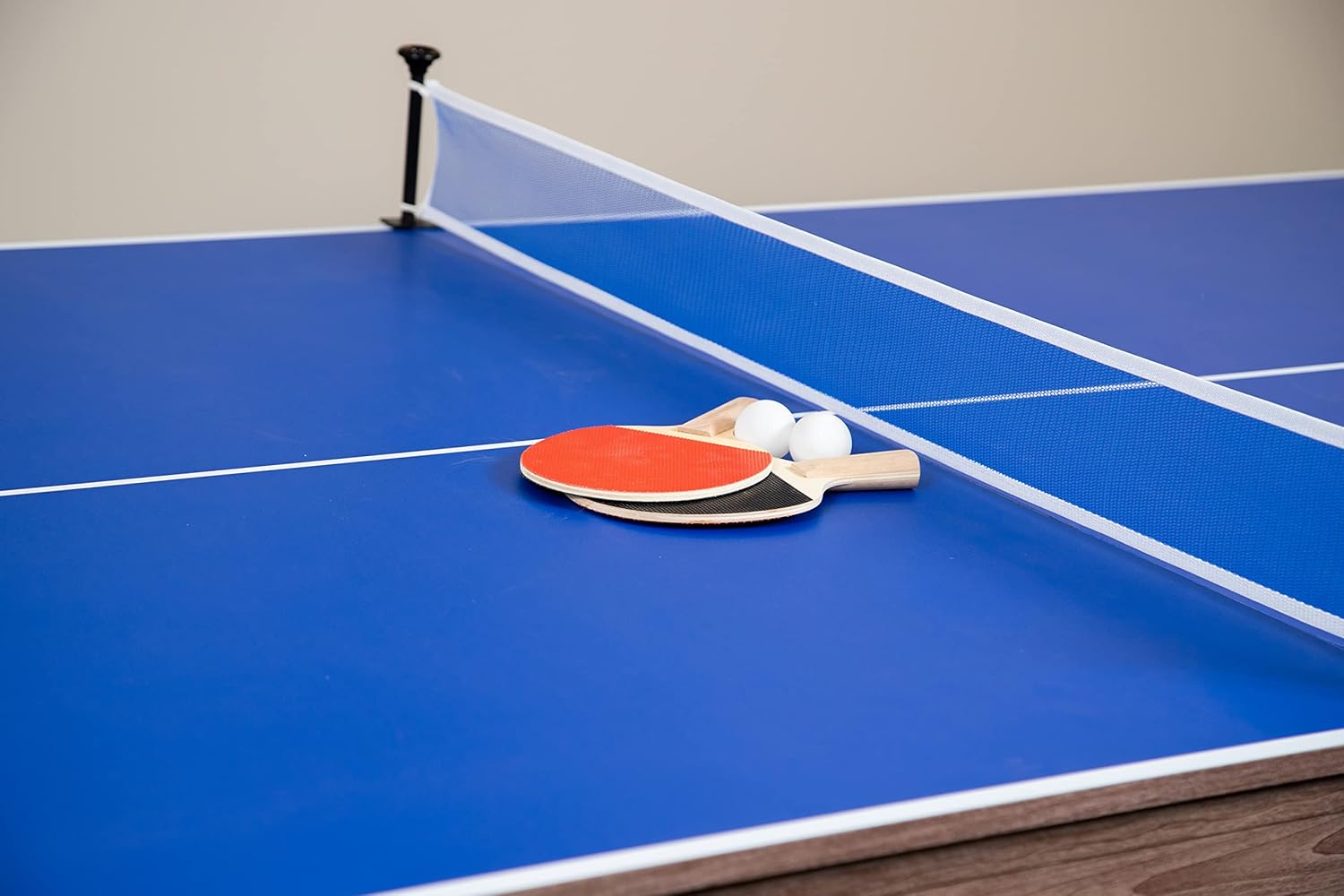 Hathaway Driftwood 7-ft Air Hockey Table Tennis Combination with Dining Top, Two Storage Benches, Free Accessories